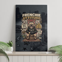 French Bulldog Tiny Body Major Attitude Canvas Wall Art Urban Streetwear Cool Frenchie Mascot Art