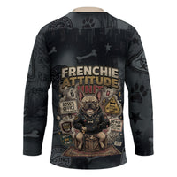 French Bulldog Tiny Body Major Attitude Hockey Jersey Urban Streetwear Cool Frenchie Mascot Art