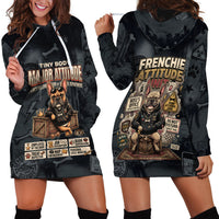 French Bulldog Tiny Body Major Attitude Hoodie Dress Urban Streetwear Cool Frenchie Mascot Art
