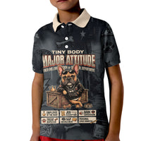 French Bulldog Tiny Body Major Attitude Kid Polo Shirt Urban Streetwear Cool Frenchie Mascot Art