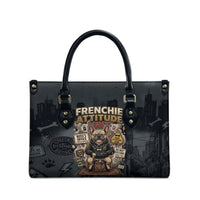French Bulldog Tiny Body Major Attitude Leather Bag Urban Streetwear Cool Frenchie Mascot Art