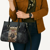 French Bulldog Tiny Body Major Attitude Leather Bag Urban Streetwear Cool Frenchie Mascot Art