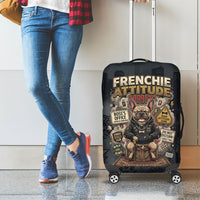 French Bulldog Tiny Body Major Attitude Luggage Cover Urban Streetwear Cool Frenchie Mascot Art
