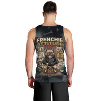 French Bulldog Tiny Body Major Attitude Men Tank Top Urban Streetwear Cool Frenchie Mascot Art