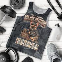 French Bulldog Tiny Body Major Attitude Men Tank Top Urban Streetwear Cool Frenchie Mascot Art