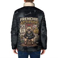 French Bulldog Tiny Body Major Attitude Padded Jacket Urban Streetwear Cool Frenchie Mascot Art