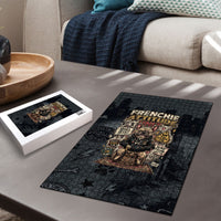 French Bulldog Tiny Body Major Attitude Puzzle Urban Streetwear Cool Frenchie Mascot Art
