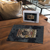 French Bulldog Tiny Body Major Attitude Puzzle Urban Streetwear Cool Frenchie Mascot Art
