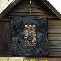 French Bulldog Tiny Body Major Attitude Quilt Urban Streetwear Cool Frenchie Mascot Art