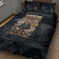 French Bulldog Tiny Body Major Attitude Quilt Bed Set Urban Streetwear Cool Frenchie Mascot Art
