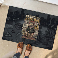 French Bulldog Tiny Body Major Attitude Rubber Doormat Urban Streetwear Cool Frenchie Mascot Art