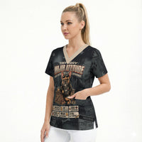 French Bulldog Tiny Body Major Attitude Scrub Top Urban Streetwear Cool Frenchie Mascot Art