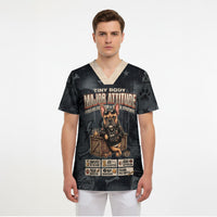 French Bulldog Tiny Body Major Attitude Scrub Top Urban Streetwear Cool Frenchie Mascot Art
