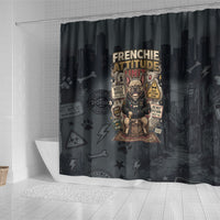 French Bulldog Tiny Body Major Attitude Shower Curtain Urban Streetwear Cool Frenchie Mascot Art