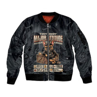 French Bulldog Tiny Body Major Attitude Sleeve Zip Bomber Jacket Urban Streetwear Cool Frenchie Mascot Art
