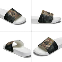 French Bulldog Tiny Body Major Attitude Slide Sandals Urban Streetwear Cool Frenchie Mascot Art