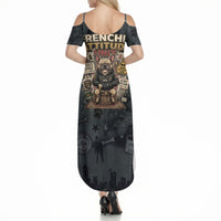 French Bulldog Tiny Body Major Attitude Summer Maxi Dress Urban Streetwear Cool Frenchie Mascot Art