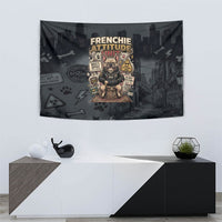 French Bulldog Tiny Body Major Attitude Tapestry Urban Streetwear Cool Frenchie Mascot Art