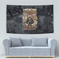 French Bulldog Tiny Body Major Attitude Tapestry Urban Streetwear Cool Frenchie Mascot Art