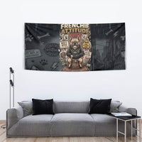 French Bulldog Tiny Body Major Attitude Tapestry Urban Streetwear Cool Frenchie Mascot Art