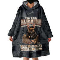 French Bulldog Tiny Body Major Attitude Wearable Blanket Hoodie Urban Streetwear Cool Frenchie Mascot Art