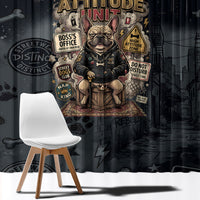 French Bulldog Tiny Body Major Attitude Window Curtain Urban Streetwear Cool Frenchie Mascot Art