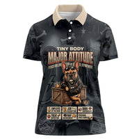 French Bulldog Tiny Body Major Attitude Women Polo Shirt Urban Streetwear Cool Frenchie Mascot Art