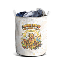 Powered By Golden Energy Laundry Basket Golden Retriever In Toy Retro Comic Crate Art