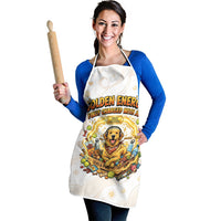 Powered By Golden Energy Apron Golden Retriever In Toy Retro Comic Crate Art