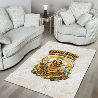 Powered By Golden Energy Area Rug Golden Retriever In Toy Retro Comic Crate Art