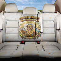 Powered By Golden Energy Back Car Seat Cover Golden Retriever In Toy Retro Comic Crate Art