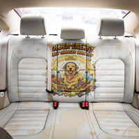 Powered By Golden Energy Back Car Seat Cover Golden Retriever In Toy Retro Comic Crate Art