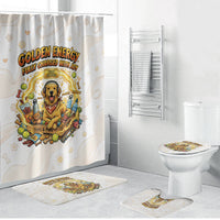 Powered By Golden Energy Bathroom Set Golden Retriever In Toy Retro Comic Crate Art