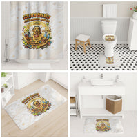Powered By Golden Energy Bathroom Set Golden Retriever In Toy Retro Comic Crate Art