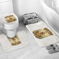 Powered By Golden Energy Bathroom Set Golden Retriever In Toy Retro Comic Crate Art