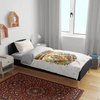 Powered By Golden Energy Bedding Set Golden Retriever In Toy Retro Comic Crate Art