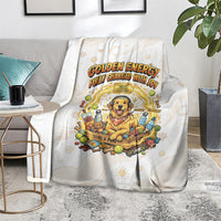 Powered By Golden Energy Blanket Golden Retriever In Toy Retro Comic Crate Art
