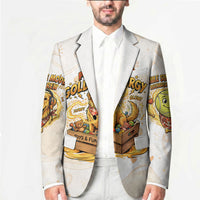 Powered By Golden Energy Blazer Golden Retriever In Toy Retro Comic Crate Art