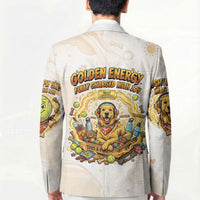 Powered By Golden Energy Blazer Golden Retriever In Toy Retro Comic Crate Art