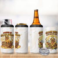 Powered By Golden Energy 4 in 1 Can Cooler Tumbler Golden Retriever In Toy Retro Comic Crate Art