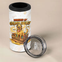 Powered By Golden Energy 4 in 1 Can Cooler Tumbler Golden Retriever In Toy Retro Comic Crate Art