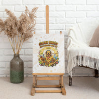 Powered By Golden Energy Canvas Wall Art Golden Retriever In Toy Retro Comic Crate Art