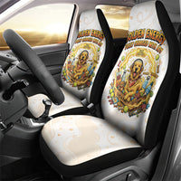 Powered By Golden Energy Car Seat Cover Golden Retriever In Toy Retro Comic Crate Art