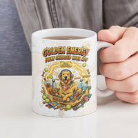 Powered By Golden Energy Ceramic Mug Golden Retriever In Toy Retro Comic Crate Art
