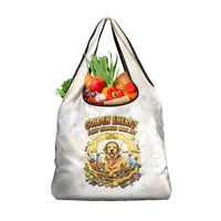 Powered By Golden Energy Grocery Bag Golden Retriever In Toy Retro Comic Crate Art