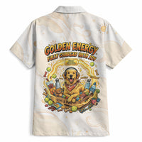 Powered By Golden Energy Hawaiian Shirt Golden Retriever In Toy Retro Comic Crate Art