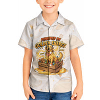 Powered By Golden Energy Hawaiian Shirt Golden Retriever In Toy Retro Comic Crate Art