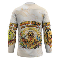 Powered By Golden Energy Hockey Jersey Golden Retriever In Toy Retro Comic Crate Art