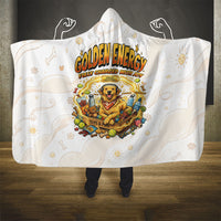 Powered By Golden Energy Hooded Blanket Golden Retriever In Toy Retro Comic Crate Art