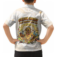 Powered By Golden Energy Kid Hawaiian Shirt Golden Retriever In Toy Retro Comic Crate Art
